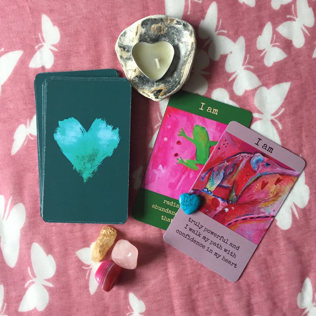 Animal Affirmation Card Deck featuring animal art by Sarah Bowden Art. Each animal is painted in a whimsical and playful style. Each affirmation is inspired by the wisdom of each animal.