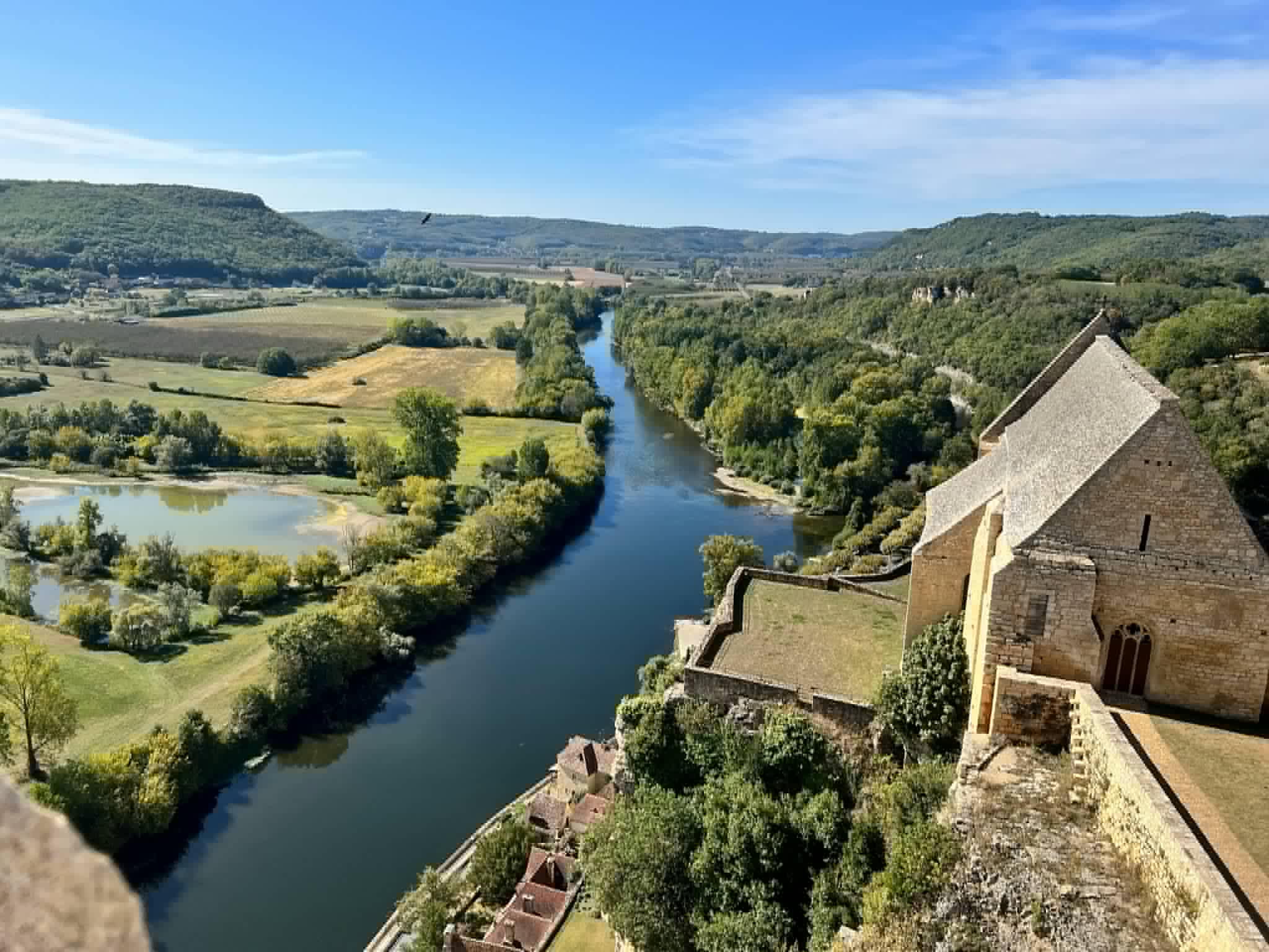 Aerial view of the dordogne region in frfance